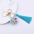 Porte-clé fleur multicolore