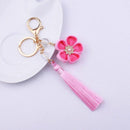 Porte-clé fleur rose