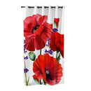 Rideau avec coquelicots