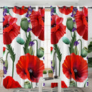 Rideau avec coquelicots