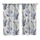 Rideau avec fleurs bleues