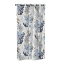 Rideau avec fleurs bleues