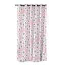 Rideau rose imprime fleuri