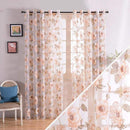 Rideaux avec voilage fleurs oranges