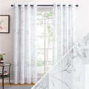 Rideaux fleurs avec voilage blanc