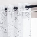 Rideaux fleurs avec voilage blanc