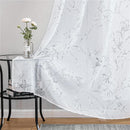 Rideaux fleurs avec voilage blanc