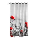 Rideaux gris coquelicots