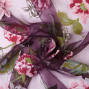 Rideaux voilage fleurs