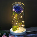 Rose éternelle bleue sous cloche
