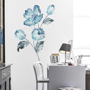 Sticker fleur bleue