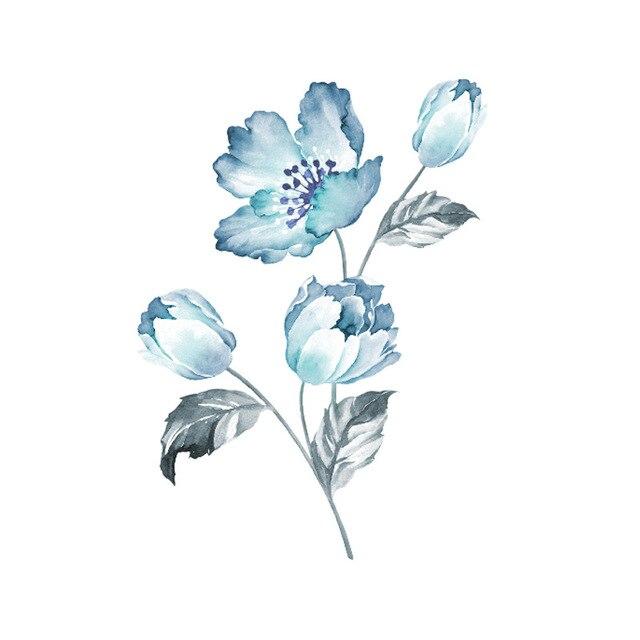 Sticker fleur bleue