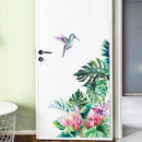 sticker fleur colibri