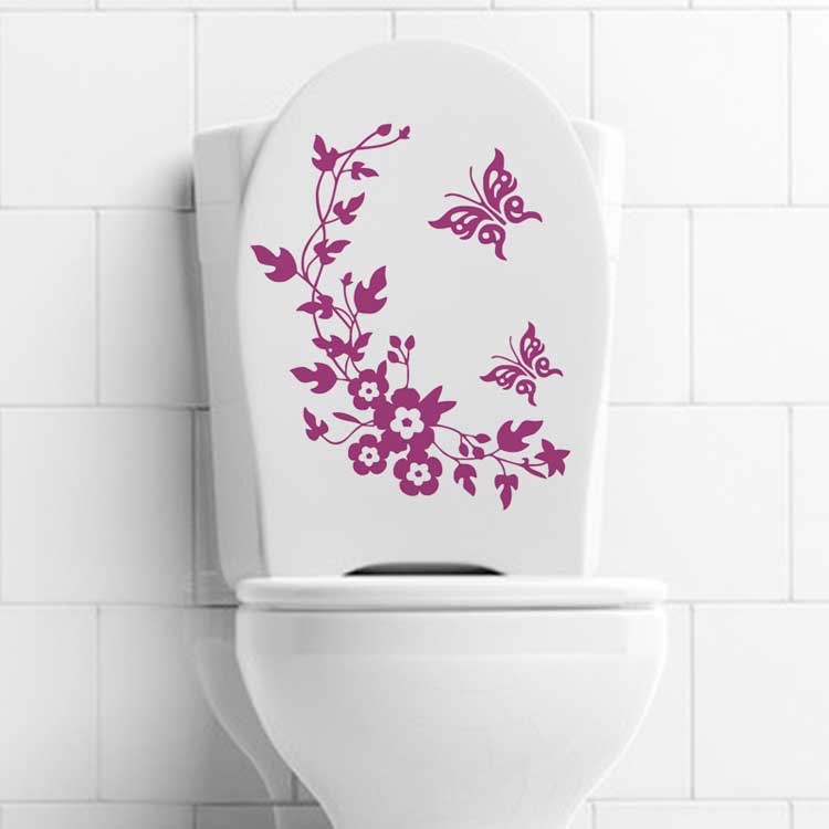 Sticker fleur pour toilettes