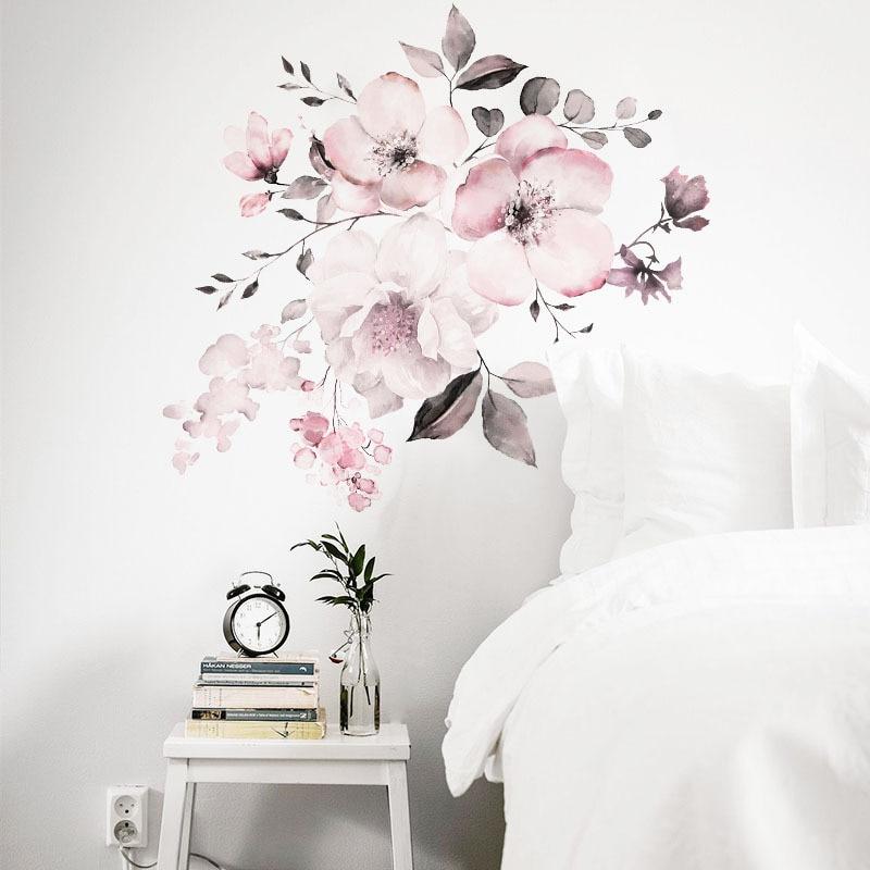 Sticker Mural Fleur Fleurs élégantes en rose - TenStickers