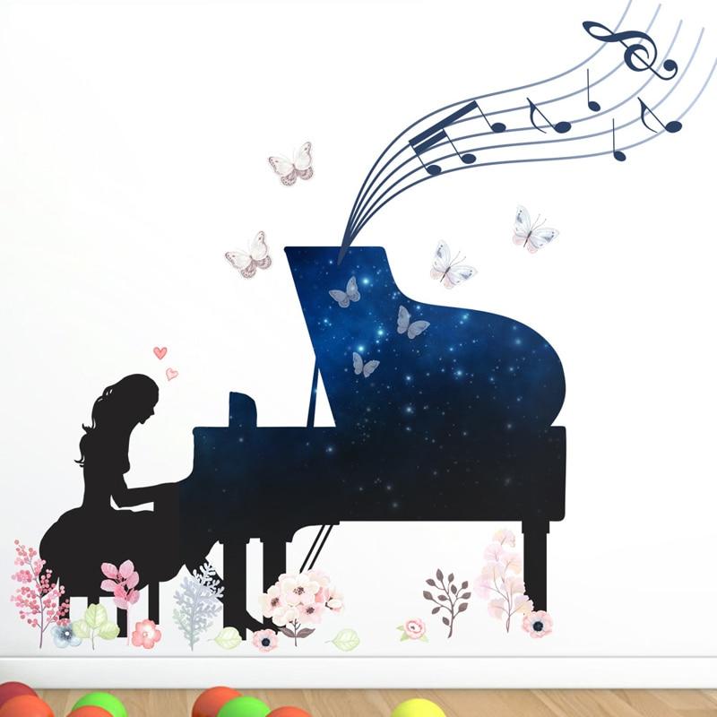 Sticker piano fleur