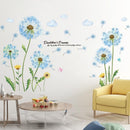 Stickers fleurs bleues