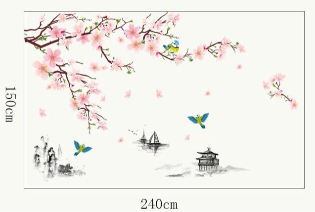 stickers fleurs cerisier japonais