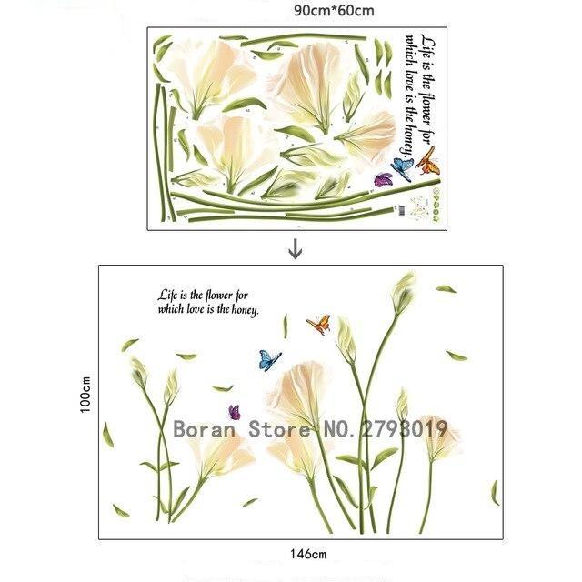 Stickers muraux fleurs blanches