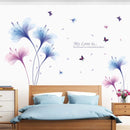 Stickers muraux fleurs bleues