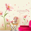 Stickers muraux fleurs roses