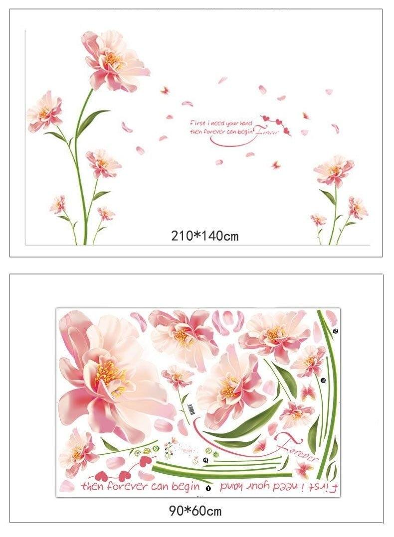 Stickers muraux fleurs roses