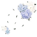 Stickers pivoine bleue & Blanche