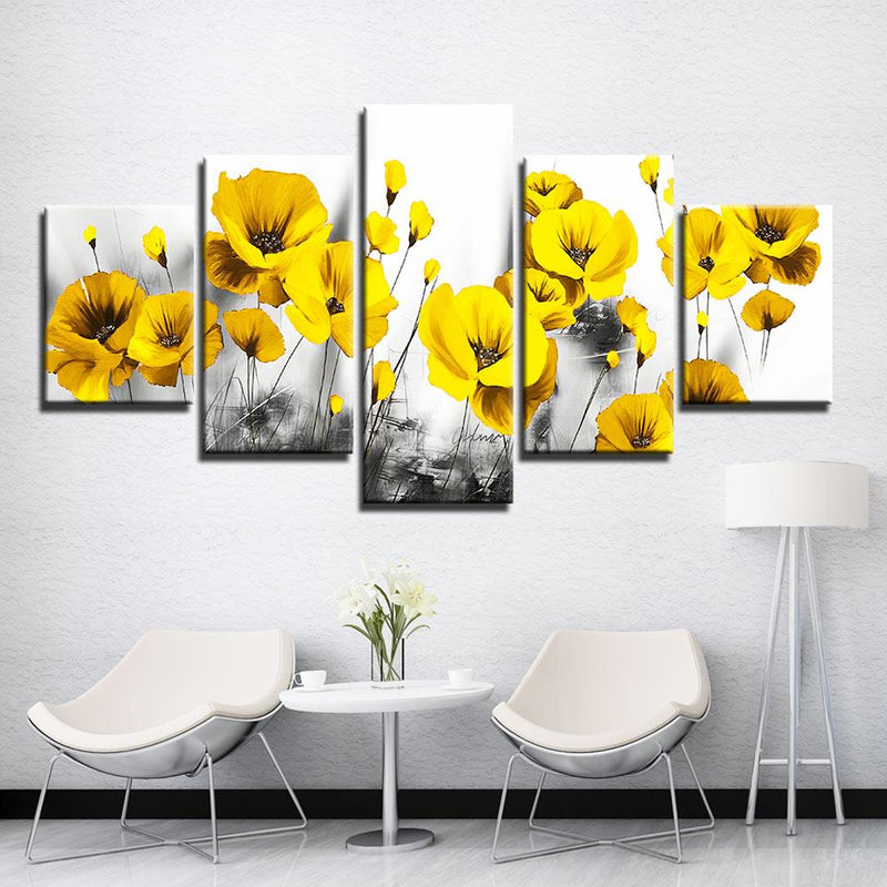 Tableau avec fleurs jaunes