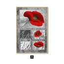 Tableau fleur coquelicot