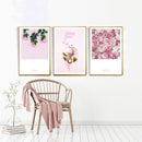 Tableau fleur rose pale