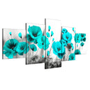 Tableau fleur turquoise