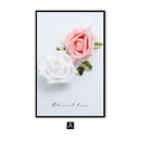 Tableau fleurs blanches et roses