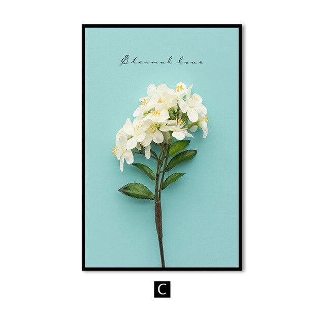 Tableau fleurs blanches et roses