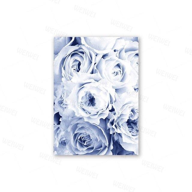 Tableau fleurs bleues