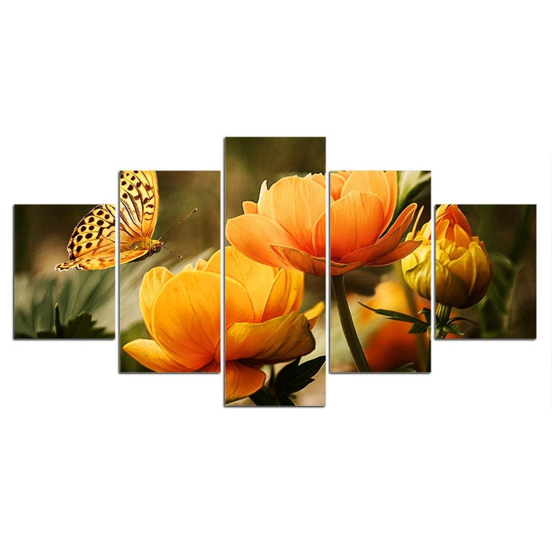 Tableau fleurs oranges