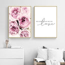 Tableau fleurs roses