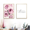Tableau fleurs roses