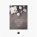 Tableau galets et fleurs zen