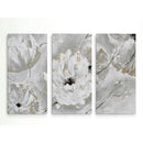 Tableau gris fleurs blanches