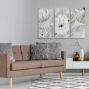 Tableau gris fleurs blanches