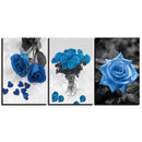 Tableau moderne fleurs bleues