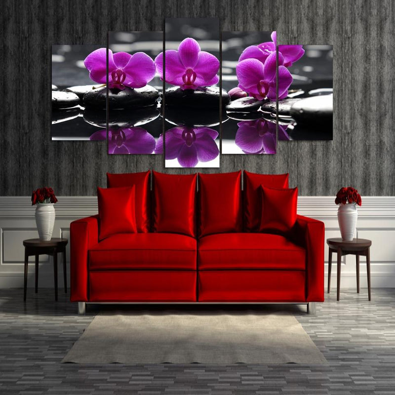 Tableau orchidée rose zen