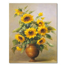 Tableau pot de fleur style Van Gogh