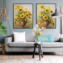 Tableau pot de fleur style Van Gogh