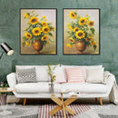 Tableau pot de fleur style Van Gogh