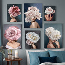 Tableau visages en fleurs