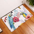 Tapis fleuri avec perroquet
