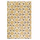 Tapis fleuri jaune géométrique