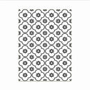 Tapis fleuri noir et blanc