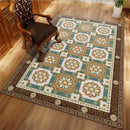 Tapis floral geometrique
